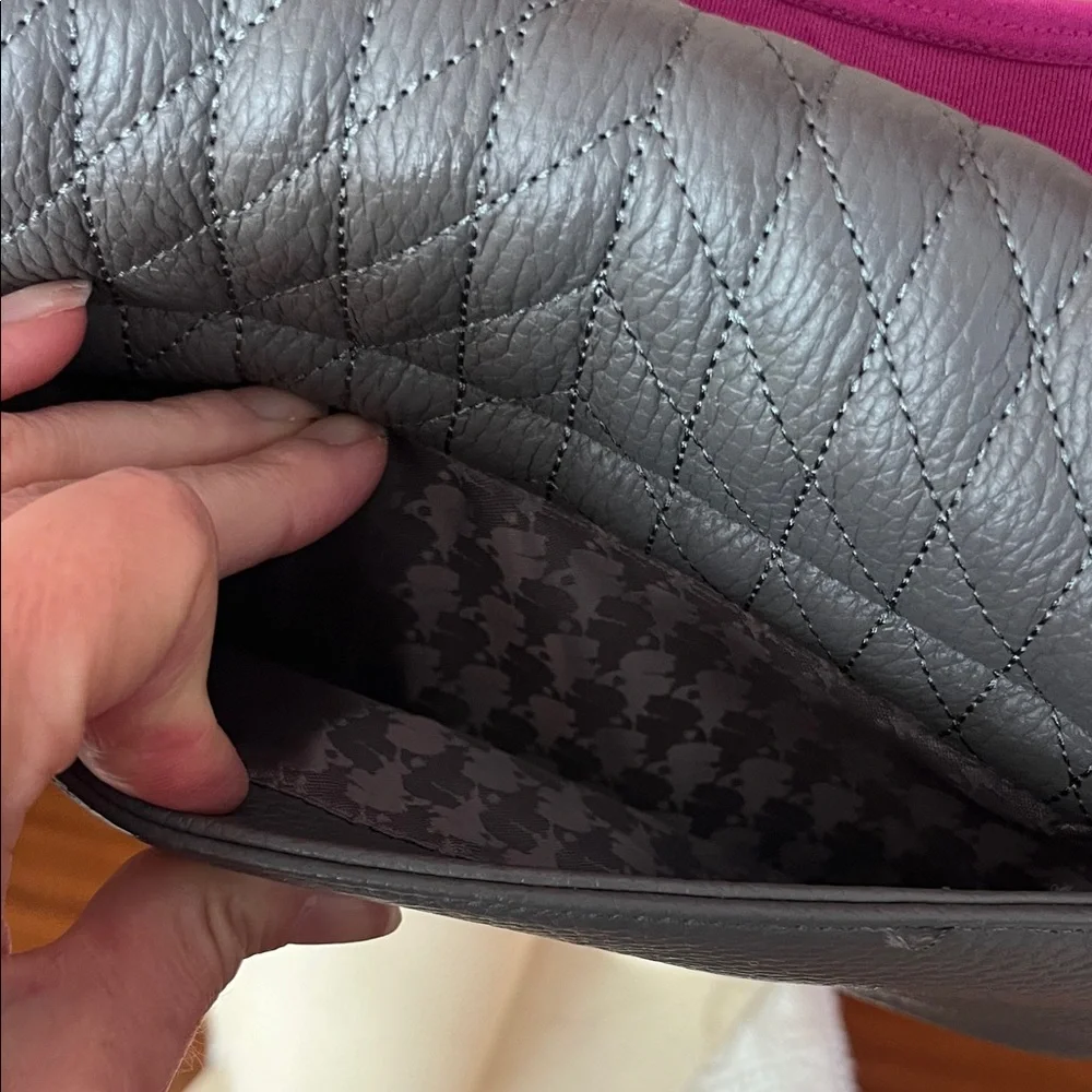 Like new Karl Lagerfeld Gray Quilted Bag with Chain - Picture 9 of 16